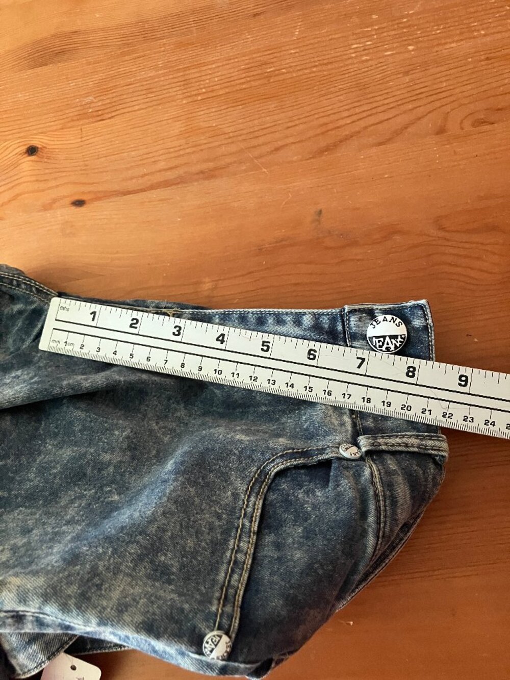 Ladies' E-MESSI Blue Marble Jeans Waist 28" - Picture 16 of 16